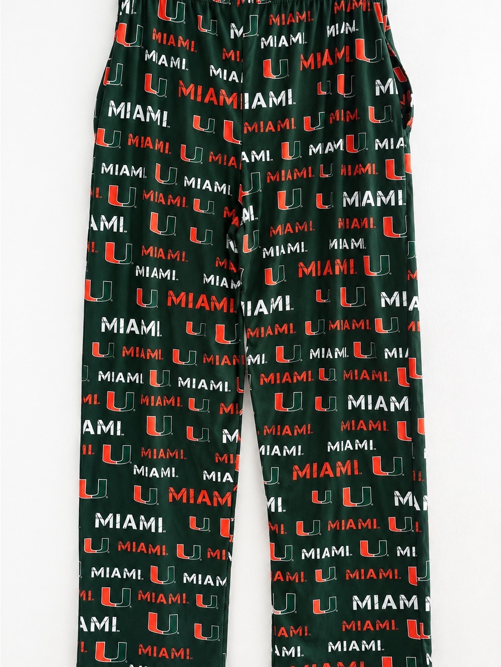 Miami Hurricanes All Over Print Pajama Pants Green Lounge Sleepwear